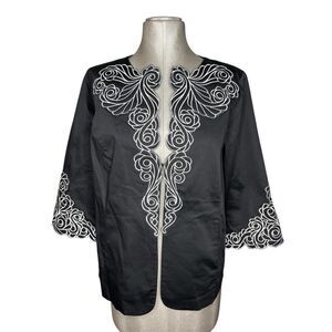 Bob Mackie Sz M Wearable Art Black Decorative Top